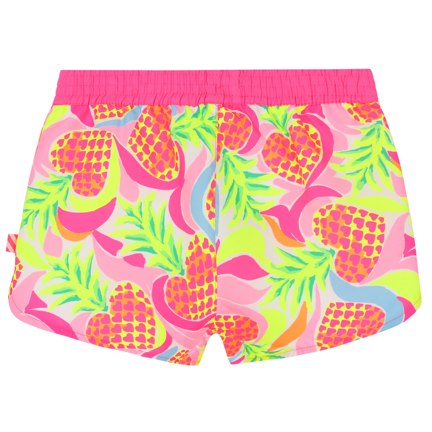 Girls Pink Pineapple Swim Shorts, 1, hi-res