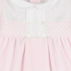 Baby Girls Pink & White Dot Babygrow, 1, hi-res