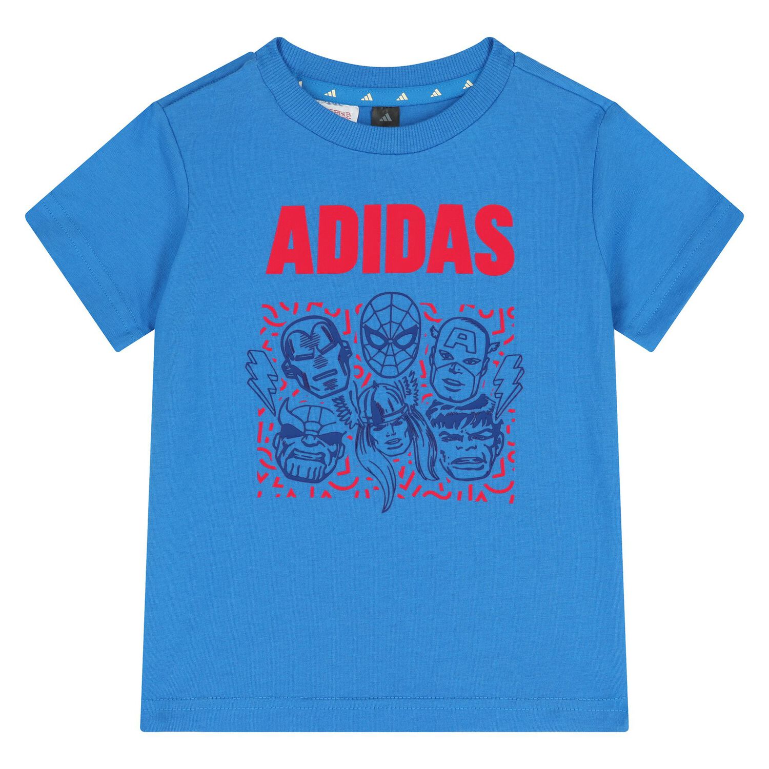 Younger Boys Blue Marvel Shorts Set, 1, hi-res