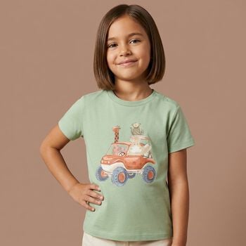 Younger Boys Green Animals T-Shirt