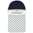 Navy Blue & White Logo Baby Nest, 2, hi-res