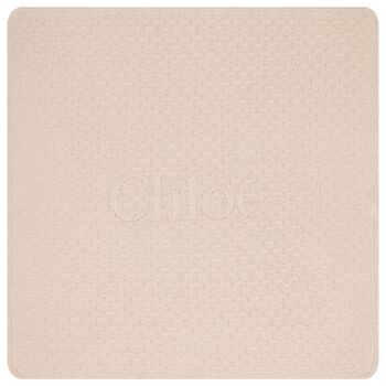 Beige Knit Logo Baby Blanket 