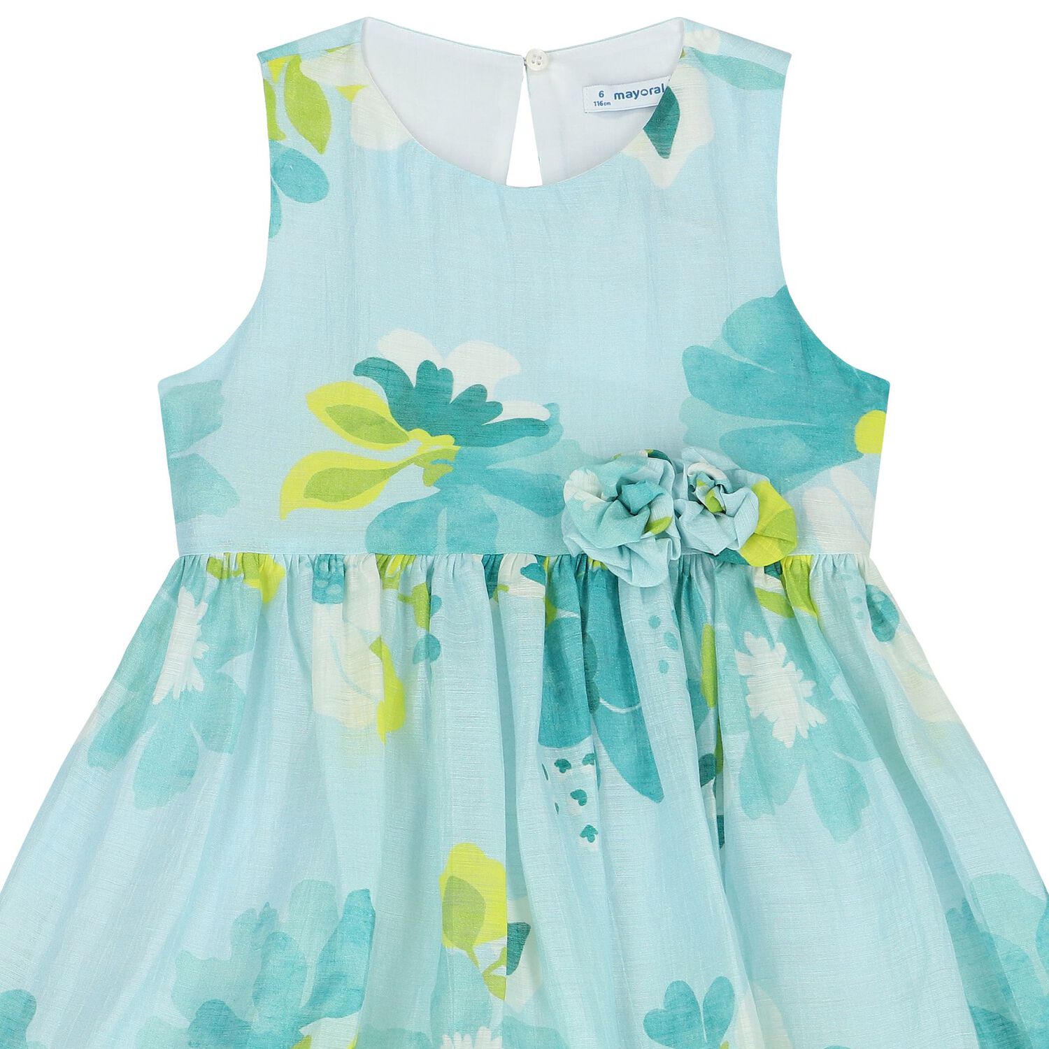 Girls Green Floral Dress, 3, hi-res image number null