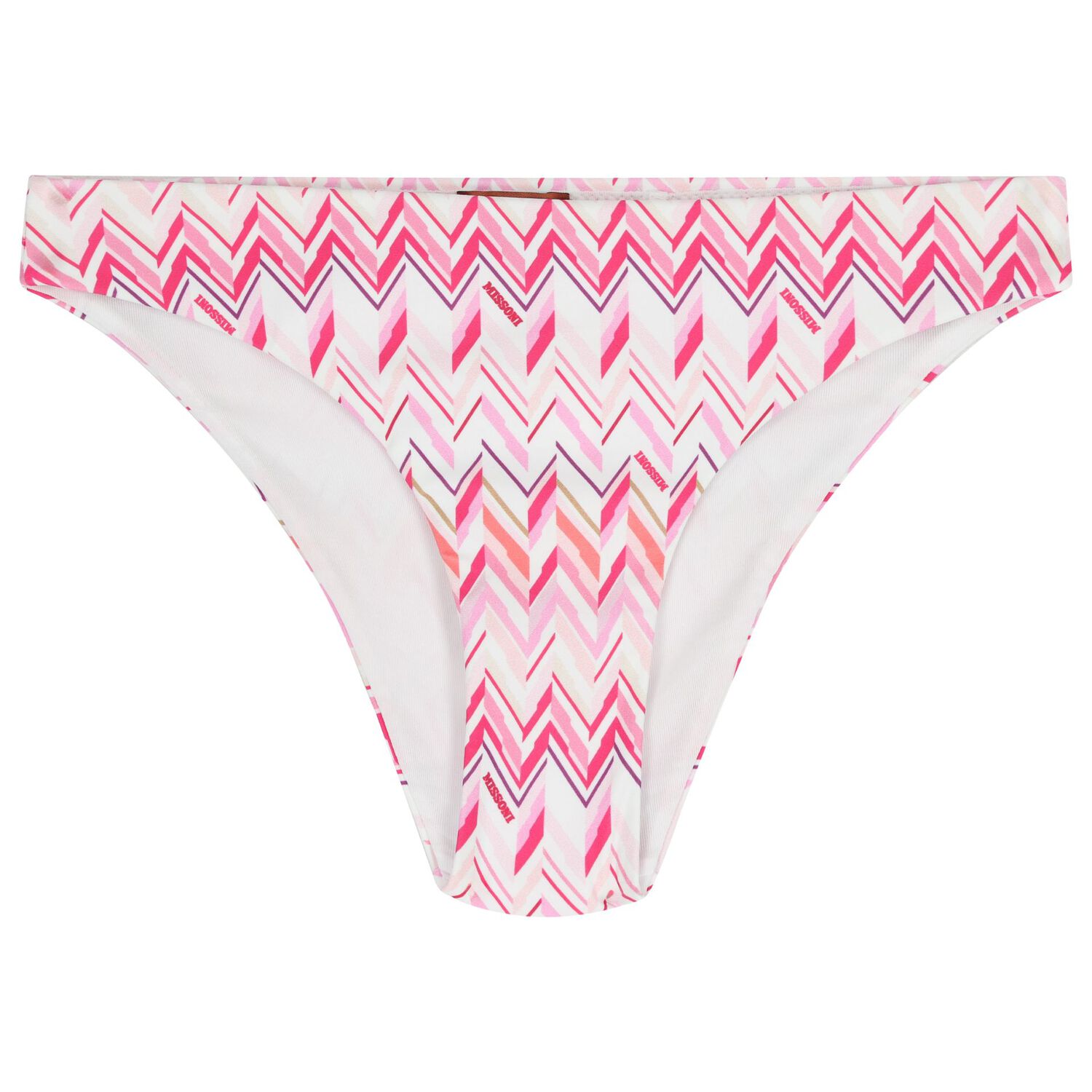 بيكيني باللون الوردي و الابيض متعرج للبنات, 1, hi-res