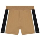 Baby Boys Black & Beige Polo & Shorts Set, 1, hi-res
