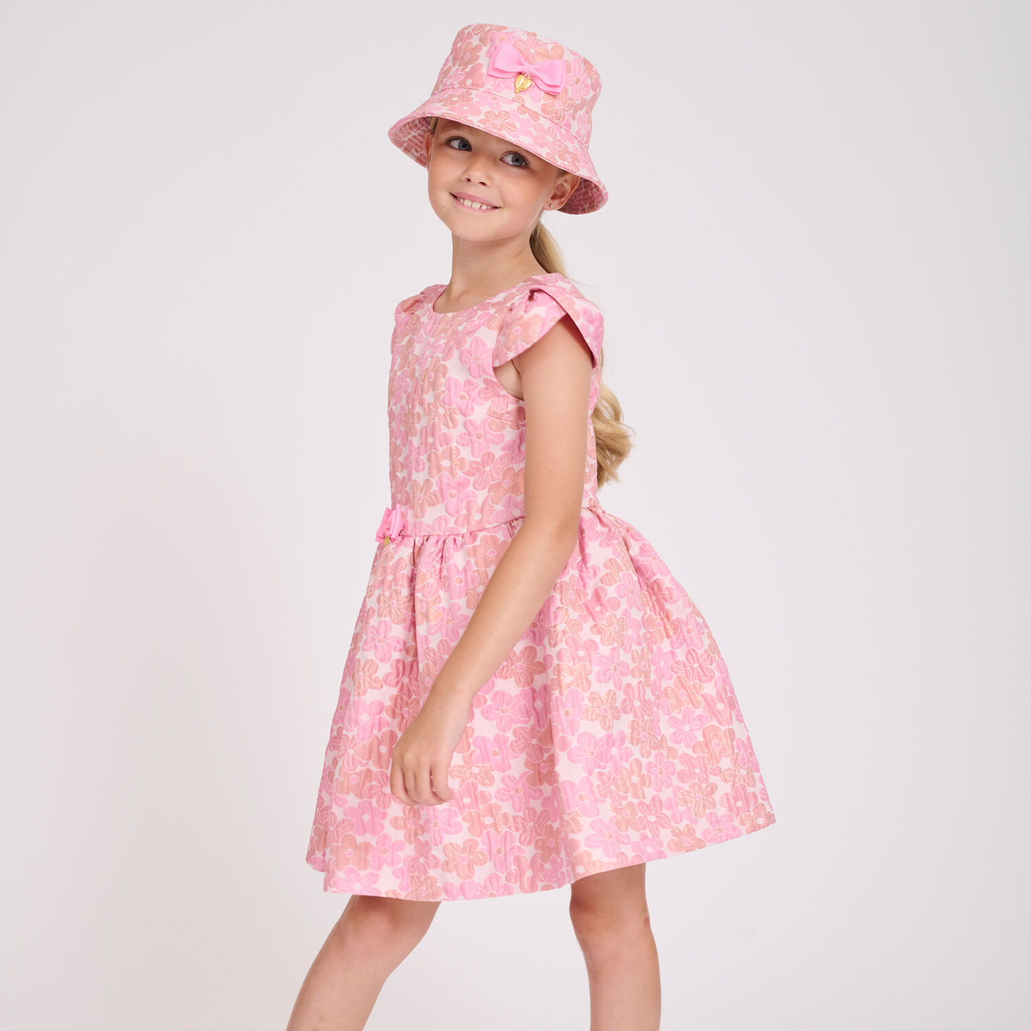 Girls Navy Blue Unicorn Jacquard Dress, 3, hi-res image number null