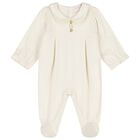 Baby Girls Ivory Logo Babygrow, 1, hi-res