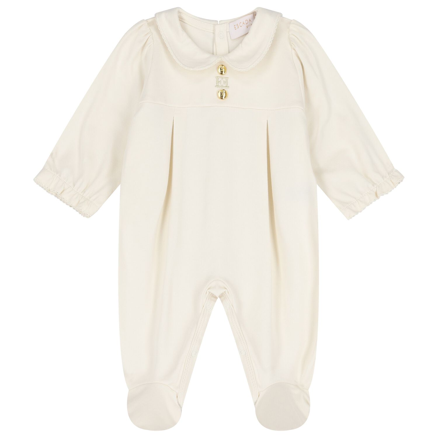 Baby Girls Ivory Logo Babygrow, 1, hi-res