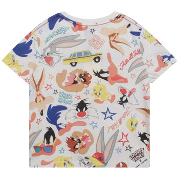 White Looney Tunes Logo T-Shirt