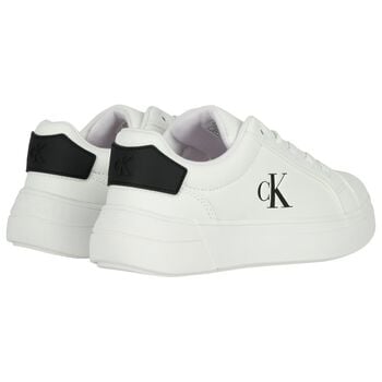 White & Black Logo Trainers