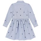 Girls Blue Logo Dress, 1, hi-res