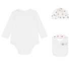 Baby Boys White Polo Bear Babysuit Gift Set, 1, hi-res