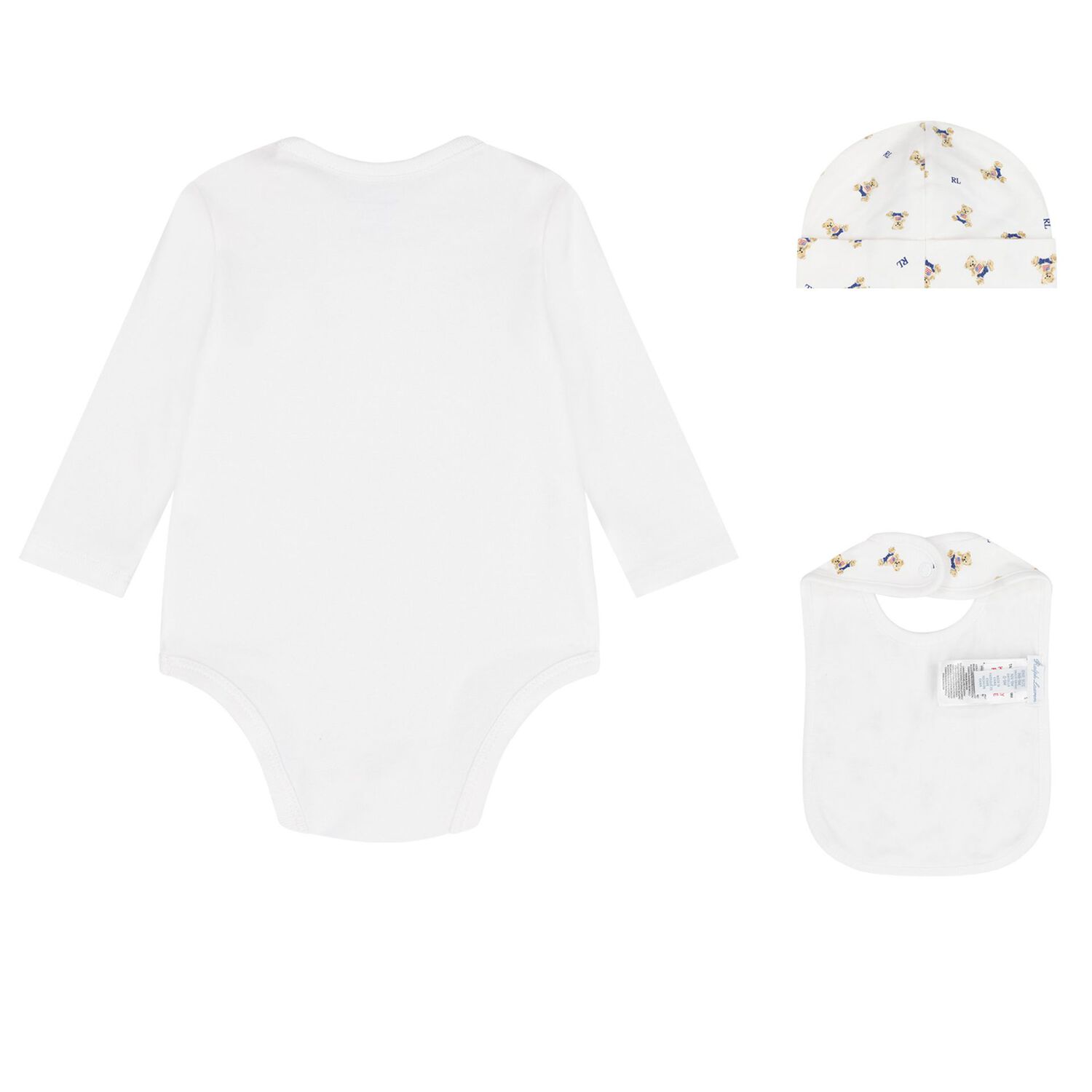 Baby Boys White Polo Bear Babysuit Gift Set, 1, hi-res image number null