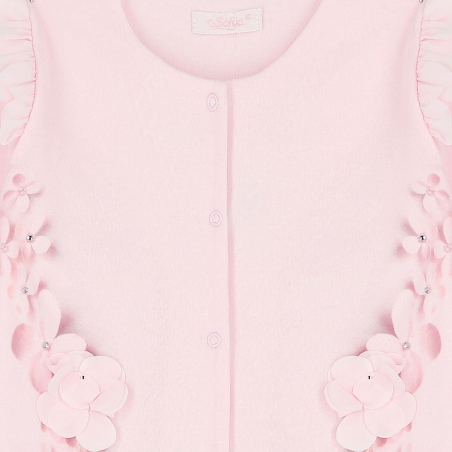 Baby Girls Pink Floral Babygrow, 1, hi-res
