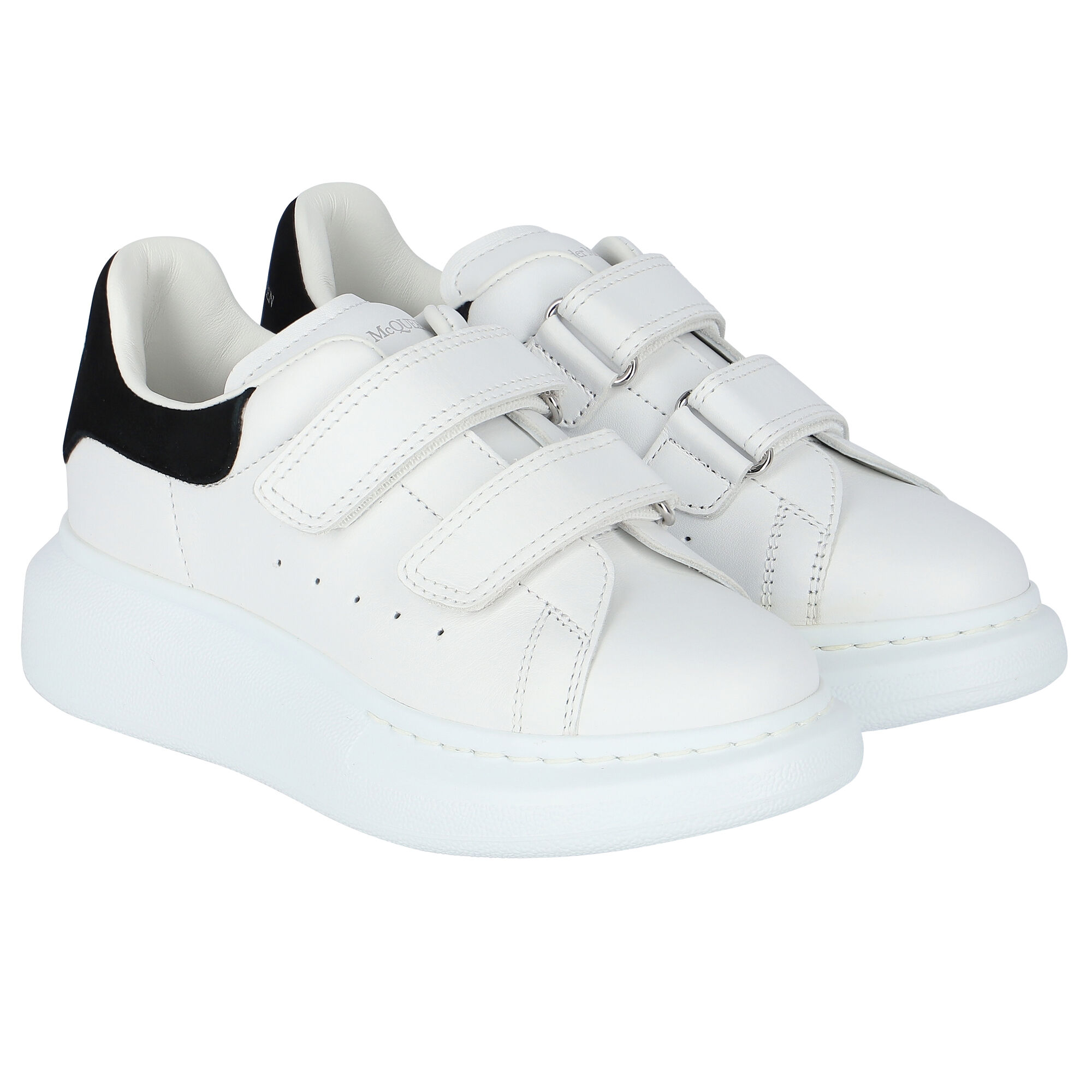 Alexander McQueen White Black Logo Trainers Junior Couture UAE