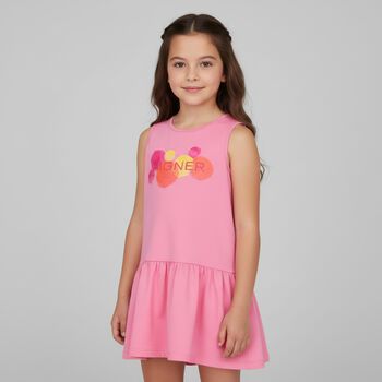 Girls Pink Logo Dress, 2 Girls Pink Logo Dress