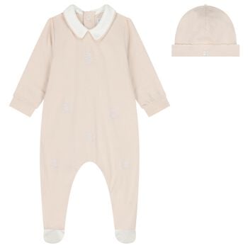Baby Boys Beige Teddy Bear Babygrow Set