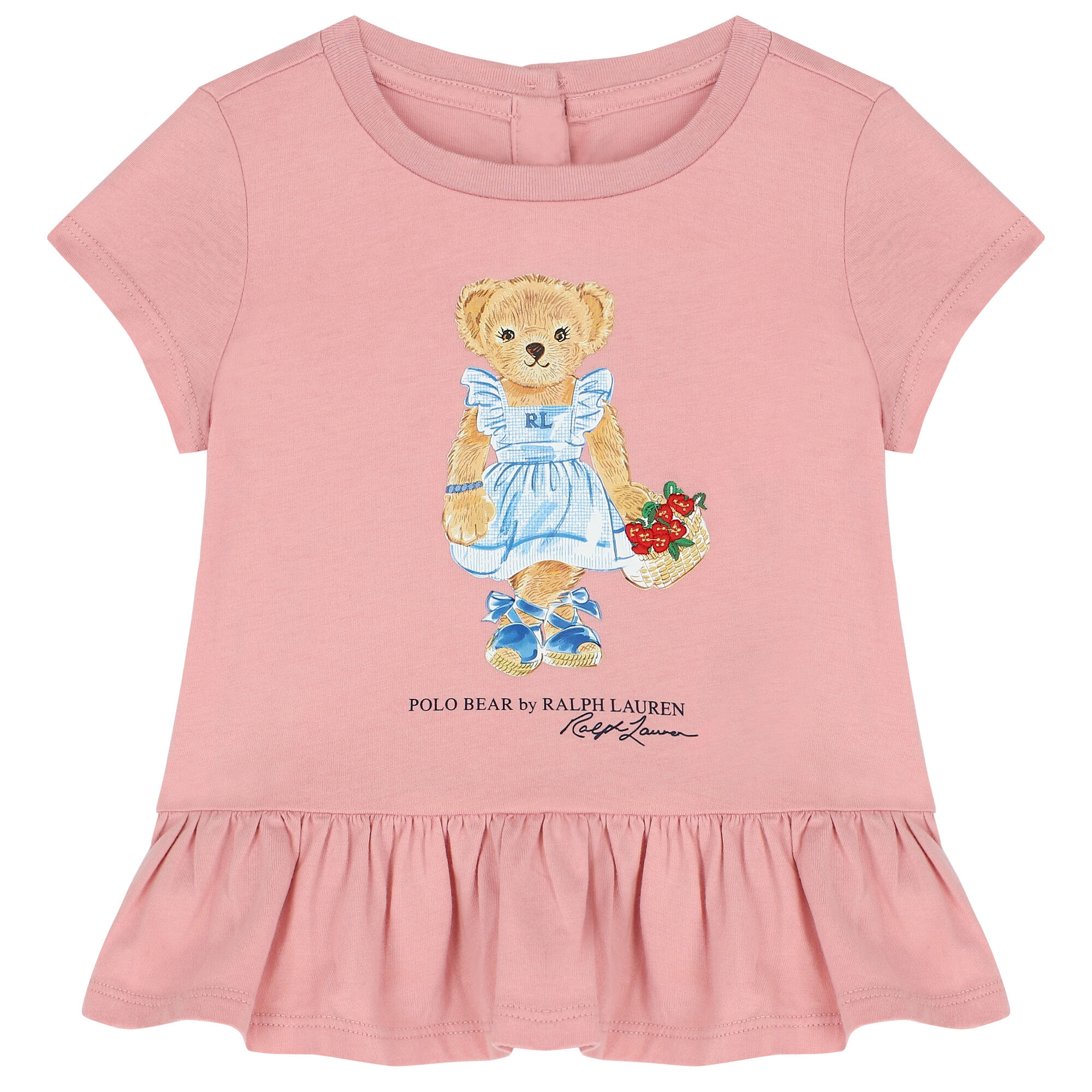 Ralph Lauren Younger Girls Pink Polo Bear T Shirt Junior Couture UAE