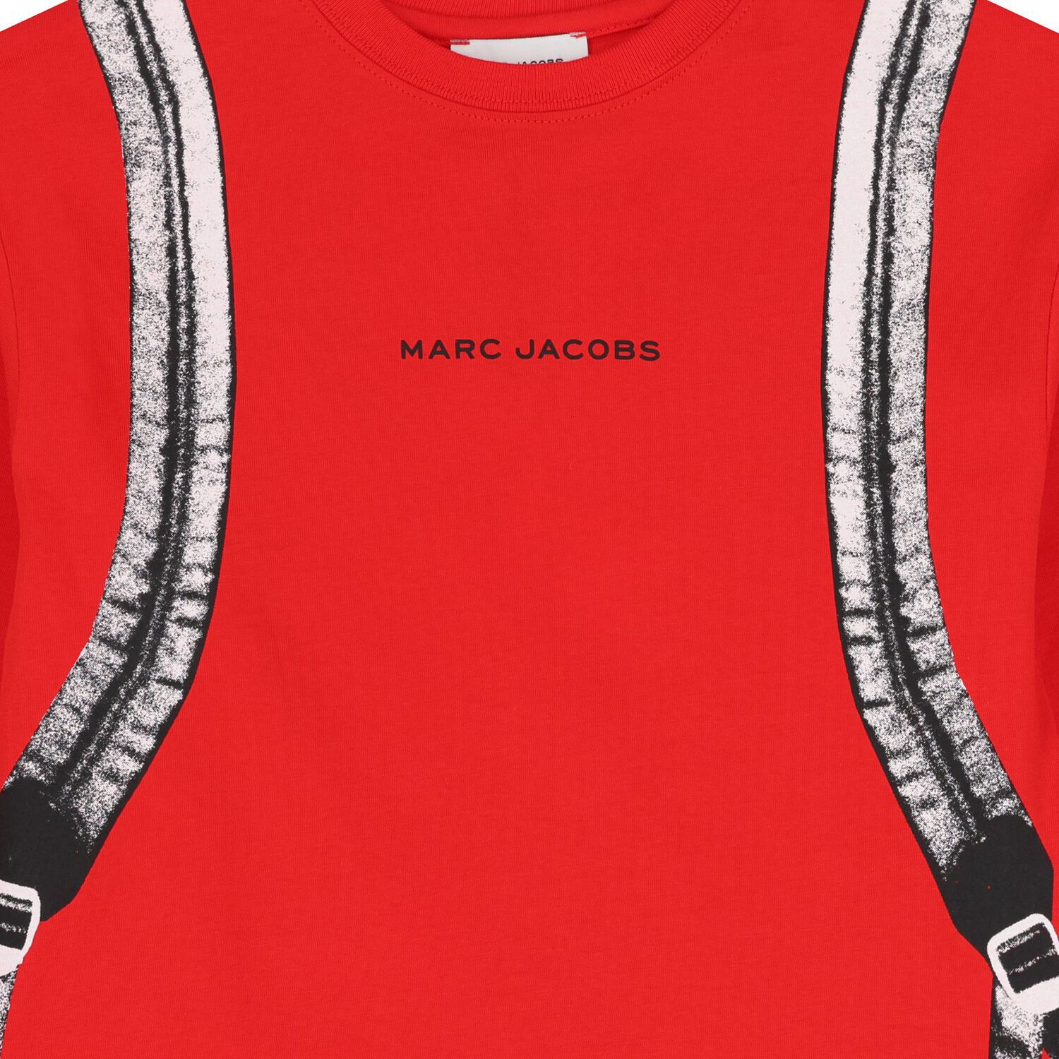 Boys Red Logo Backpack Long Sleeve Top, 1, hi-res