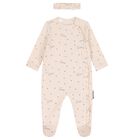 Baby Girls Beige Heart Babygrow Gift Set, 2, hi-res