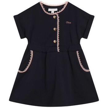 Younger Girls Navy Blue Logo Dress