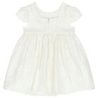 Younger Girls Ivory Jacquard Dress, 2, hi-res