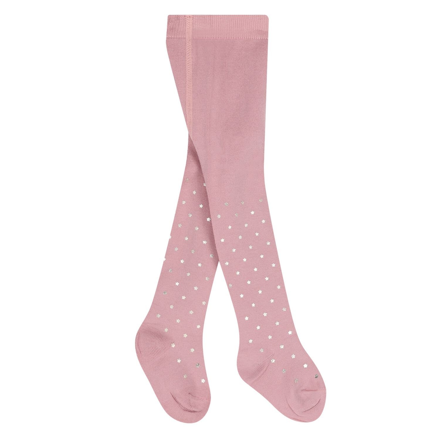 Younger Girls Pink Stars Tights, 2, hi-res