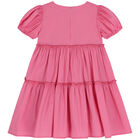 Girls Pink Tiered Dress, 2, hi-res
