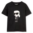 Boys Black Logo T-Shirt, 1, hi-res