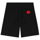 Boys Black Flame Shorts, 1, hi-res