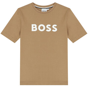 Boys Beige Logo T-Shirt