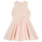 Girls Pink Flower Satin Dress, 1, hi-res