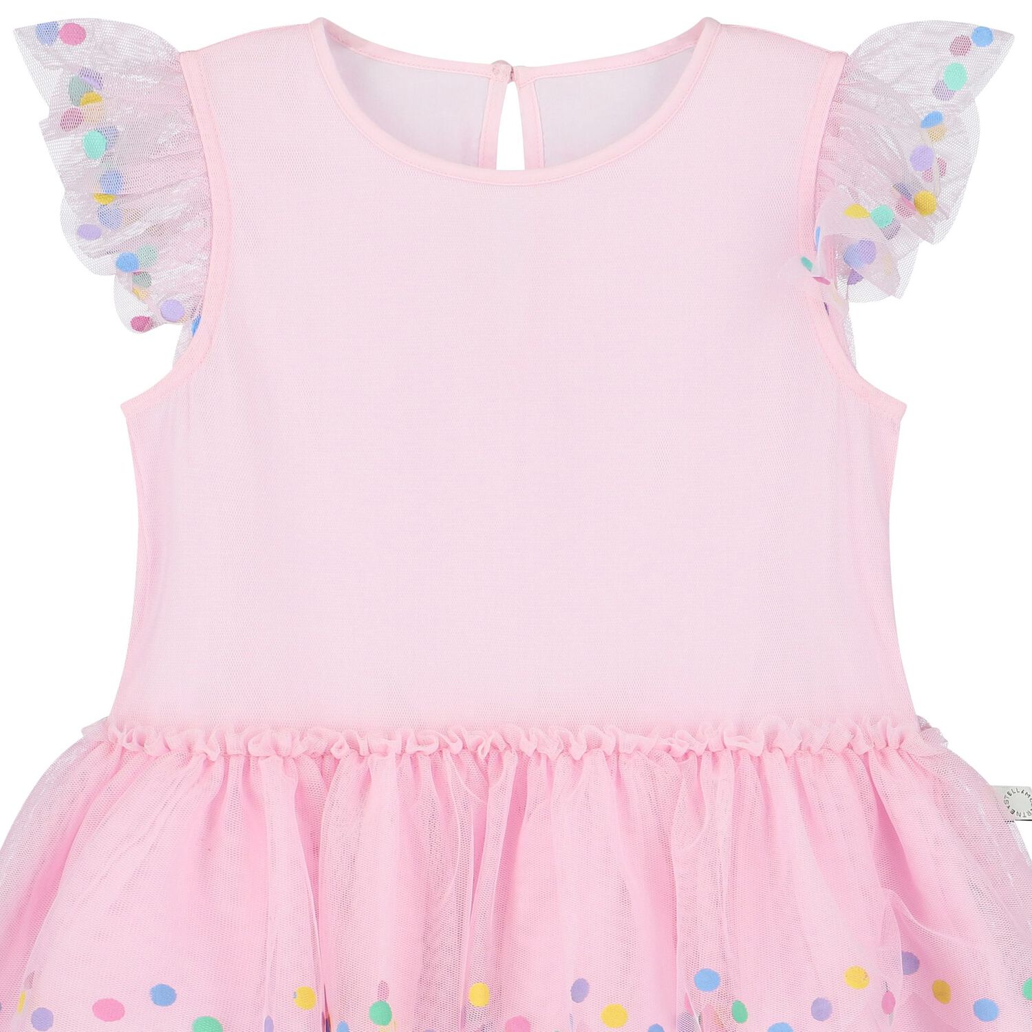Younger Girls Pink Tulle Dress, 1, hi-res