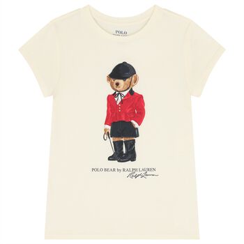 Girls Ivory Polo Bear T-Shirt
