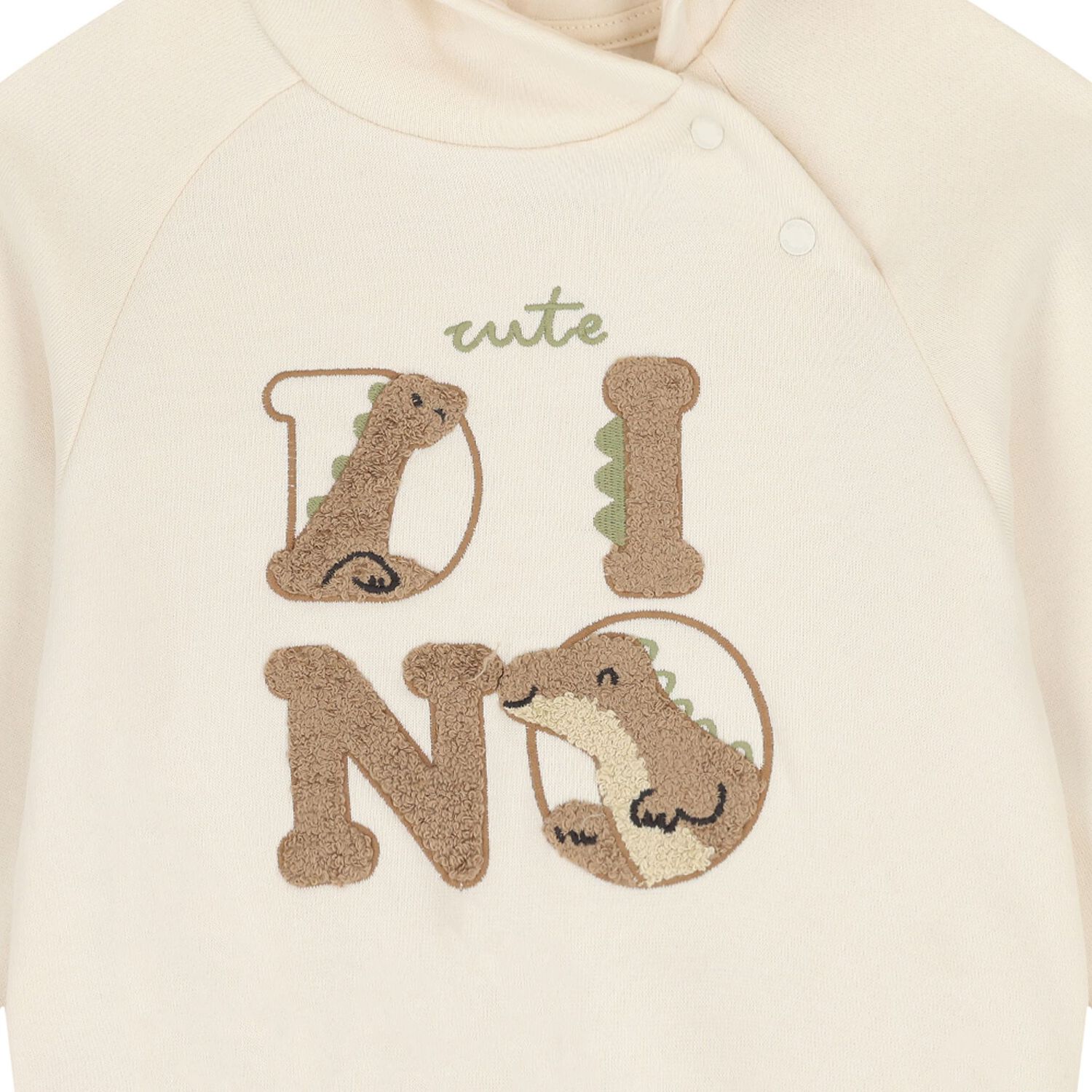 Younger Boys Ivory Dino Hooded Top, 1, hi-res