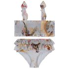 Girls Blue Floral Bikini, 1, hi-res