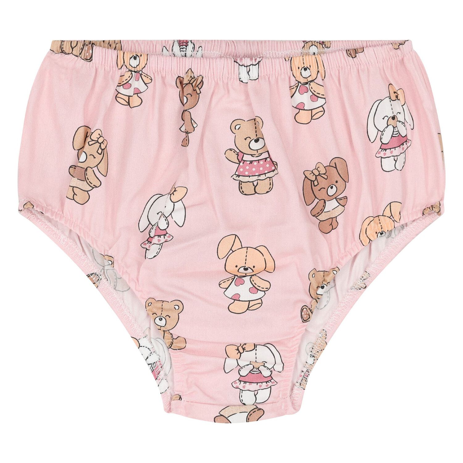 Baby Girls Pink Teddy Bear Dress Set, 4, hi-res