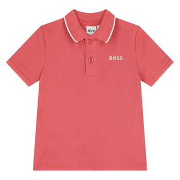 Younger Boys Red Logo Polo Shirt
