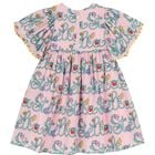Girls Pink Logo Floral Dress, 1, hi-res