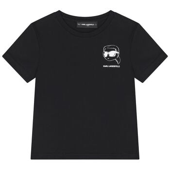 Boys Mini Me Black Ikonik Karl Logo T-Shirt