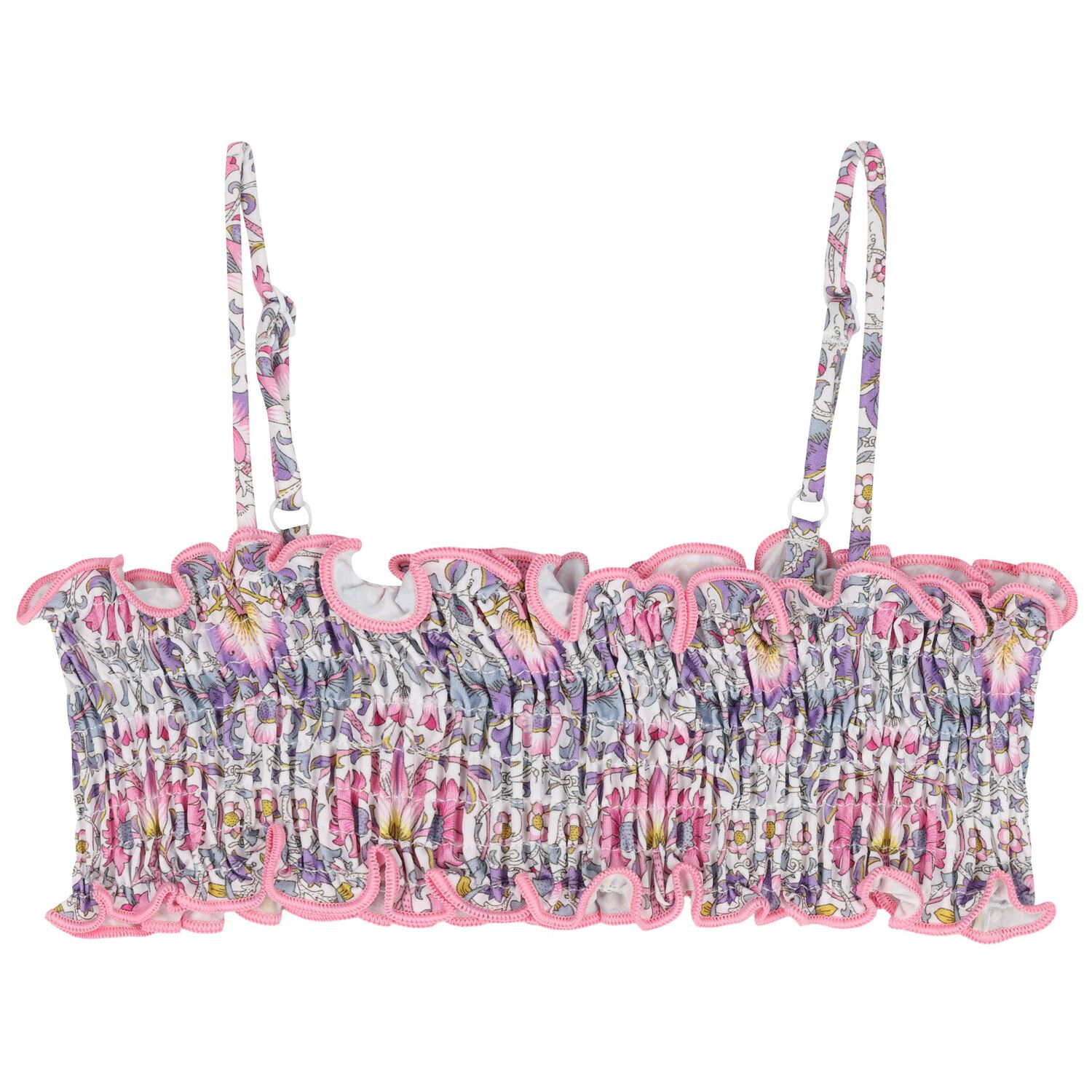 Girls Purple & Pink Floral Bikini, 1, hi-res