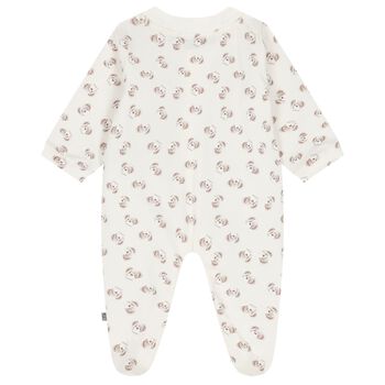 Ivory & Beige Teddy Bear Logo Babygrow