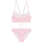 Girls Pink 3D Flowers Bikini, 1, hi-res