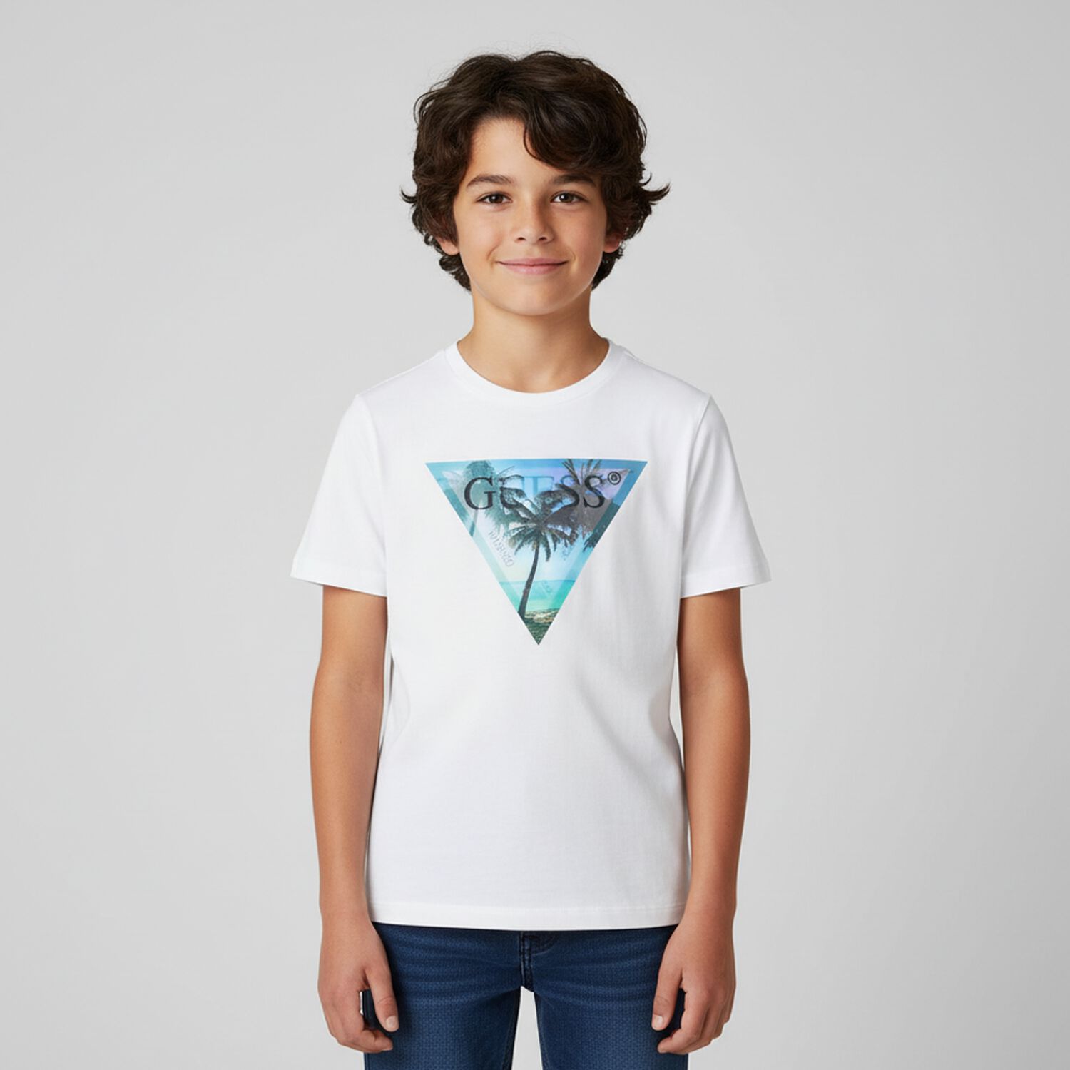 Boys White Logo T-Shirt, 1, hi-res image number null