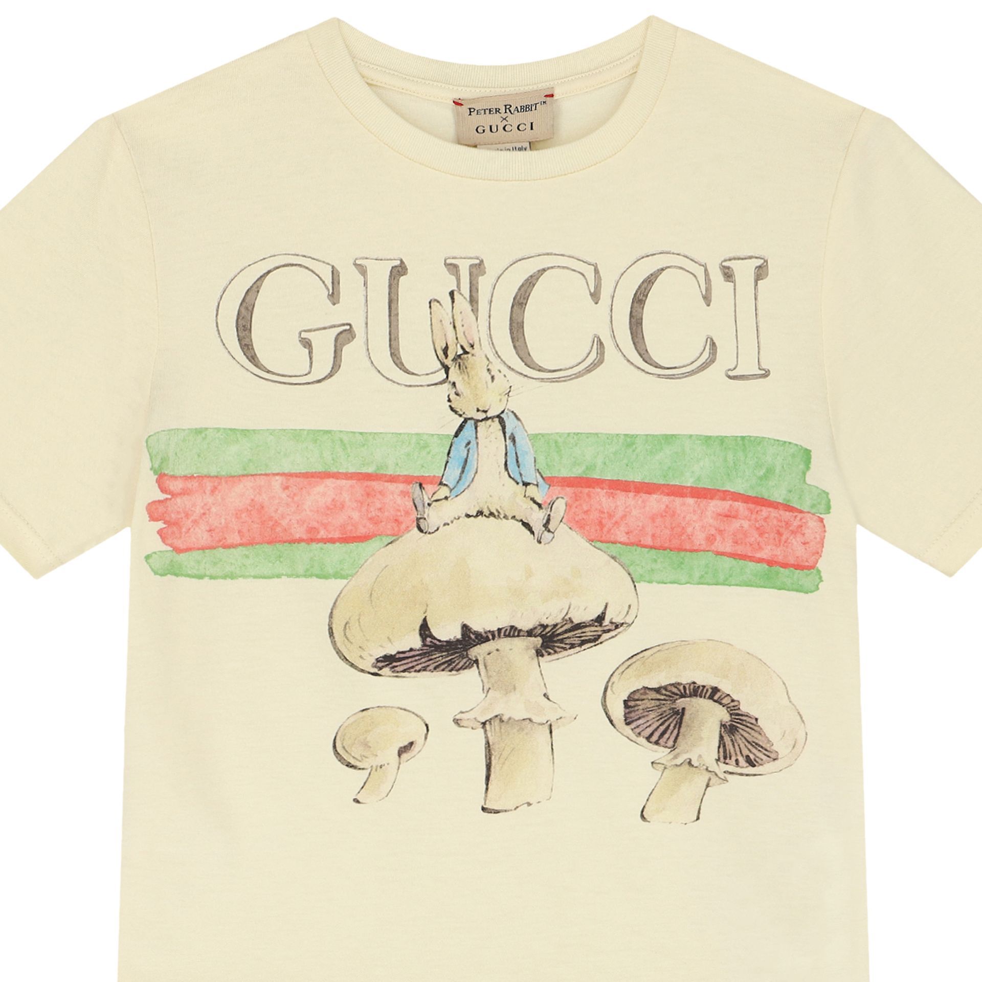 Gucci Ivory Peter Rabbit Logo T-Shirt | Junior Couture UAE