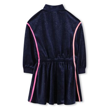 Girls Navy Blue Glitters Dress
