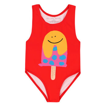 Younger Girls Red Pop-Sickle Swimsuit