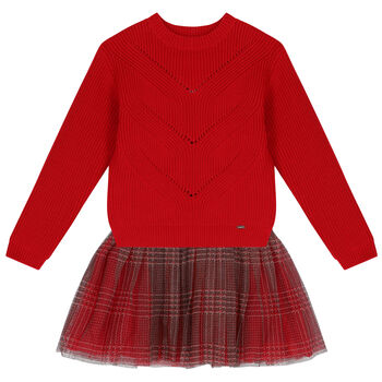 Girls Red Dress Set