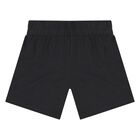 Younger Boys White & Black Logo Shorts Set, 1, hi-res