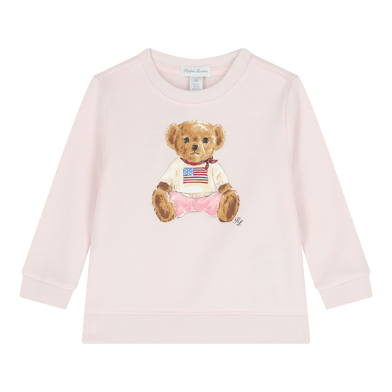 Baby Girls Pink Polo Bear Tracksuit, 1, hi-res